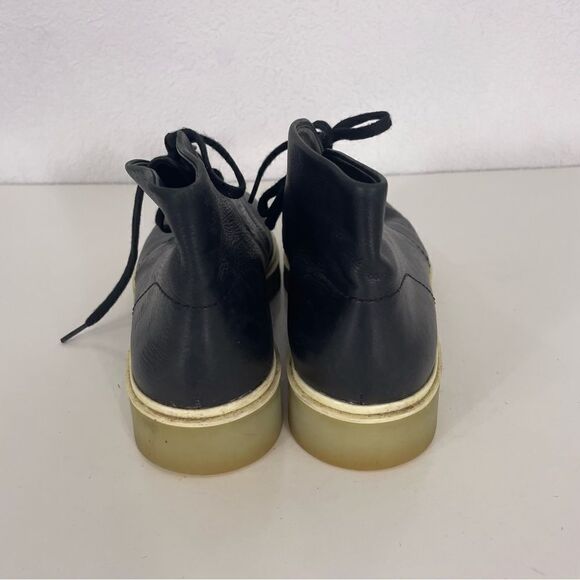 Alexander Wang Black Leather Lace Up Low Boot Shoes - Picture 4 of 9